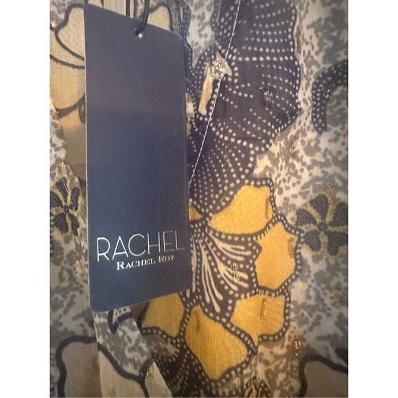 Rachel Roy blue floral wrap sleeveless top size small - Picture 4 of 7